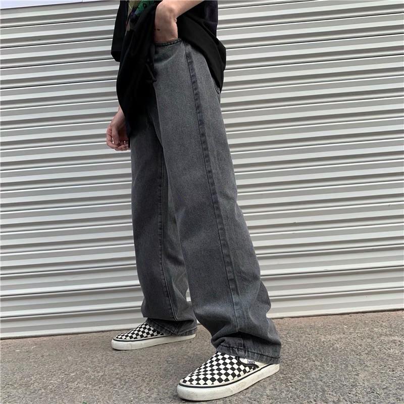 Quần ống rộng unisex nam nữ xám