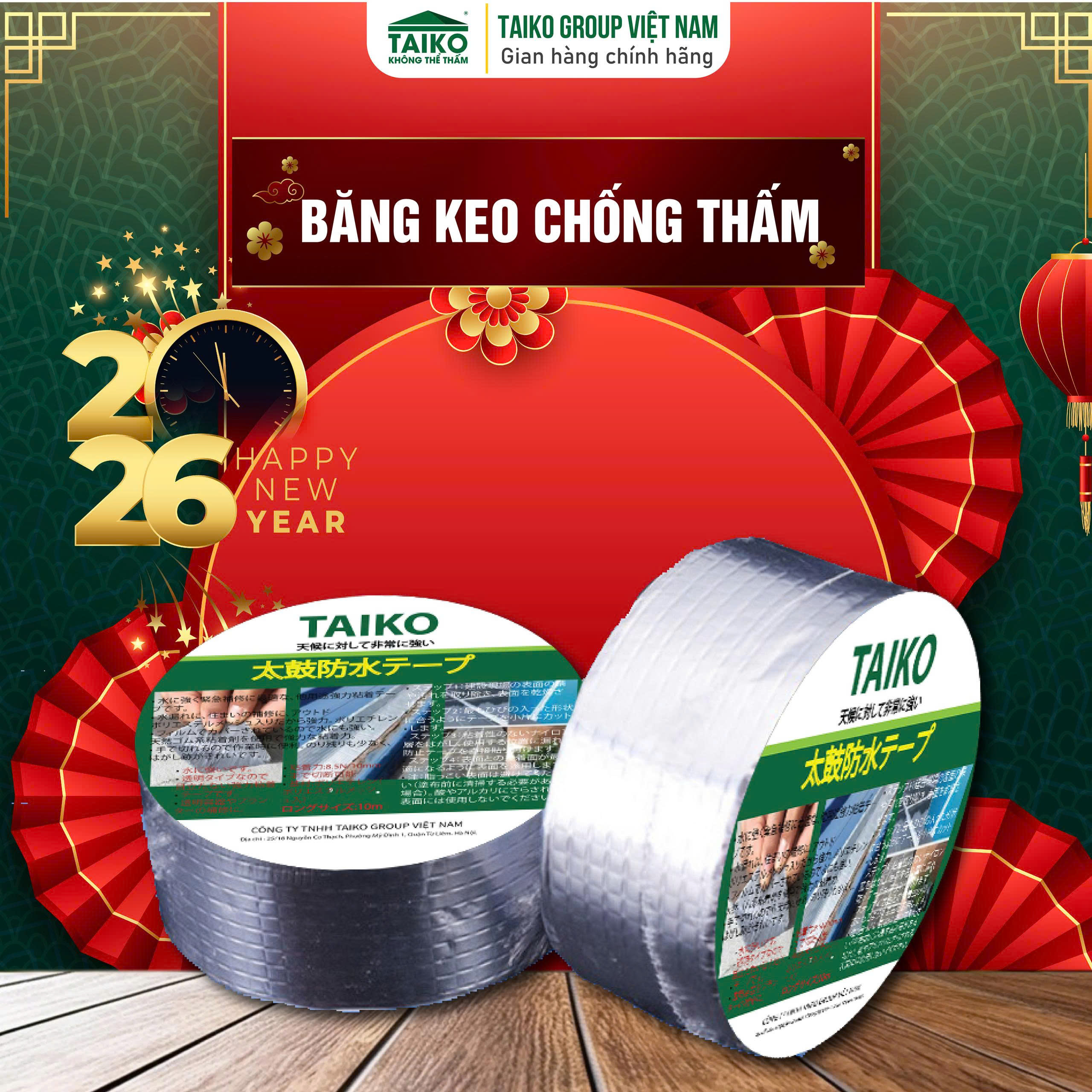 (Dài 5m, Rộng 10cm) Băng Keo Nhựa Đường, Keo Dán Chống Thấm, Chống Dột Taiko Nhật Bản Băng Keo Chống Thấm Dột,Vá Chám Vết Nứt Trần Sàn Nhà Taikomi Japan Băng keo chống thấm TAIKO Nhật Bản chắc chắn, chống thấm dột, dán tường
