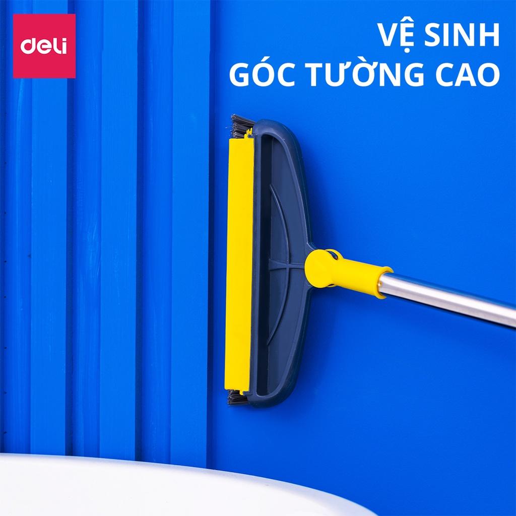 Cây Chà Sàn Nhà Tắm Thông Minh 2 Trong 1 Chổi Cọ Sàn Và Gạt Nước Xoay 180 Độ Deli - Chổi Cọ Nhà Vệ Sinh, Phòng Tắm, Cọ Khe Hẹp Góc Tường - VS1006