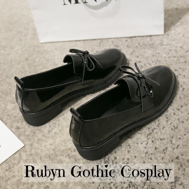 Giày Búp Bê Lolita Oxford da bóng phối nơ nhỏ xinh xắn ( Size 35 - 40 ) 203