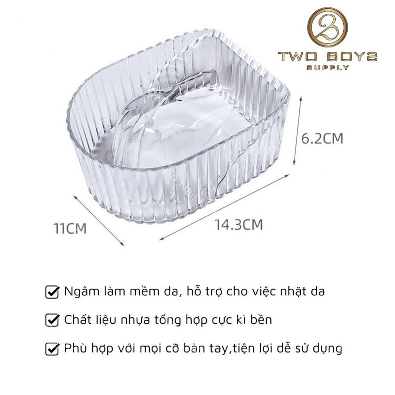 Bát ngâm tay nail cao cấp trong suốt,khay ngâm tay nail