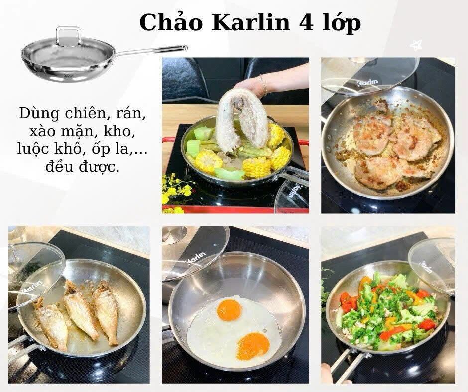 Chảo chống dính thương hiệu ĐỨC - đáy 4 lớp nguyên khối, dùng cho mọi loại bếp - Hàng chính hãng, bảo hành 24 tháng