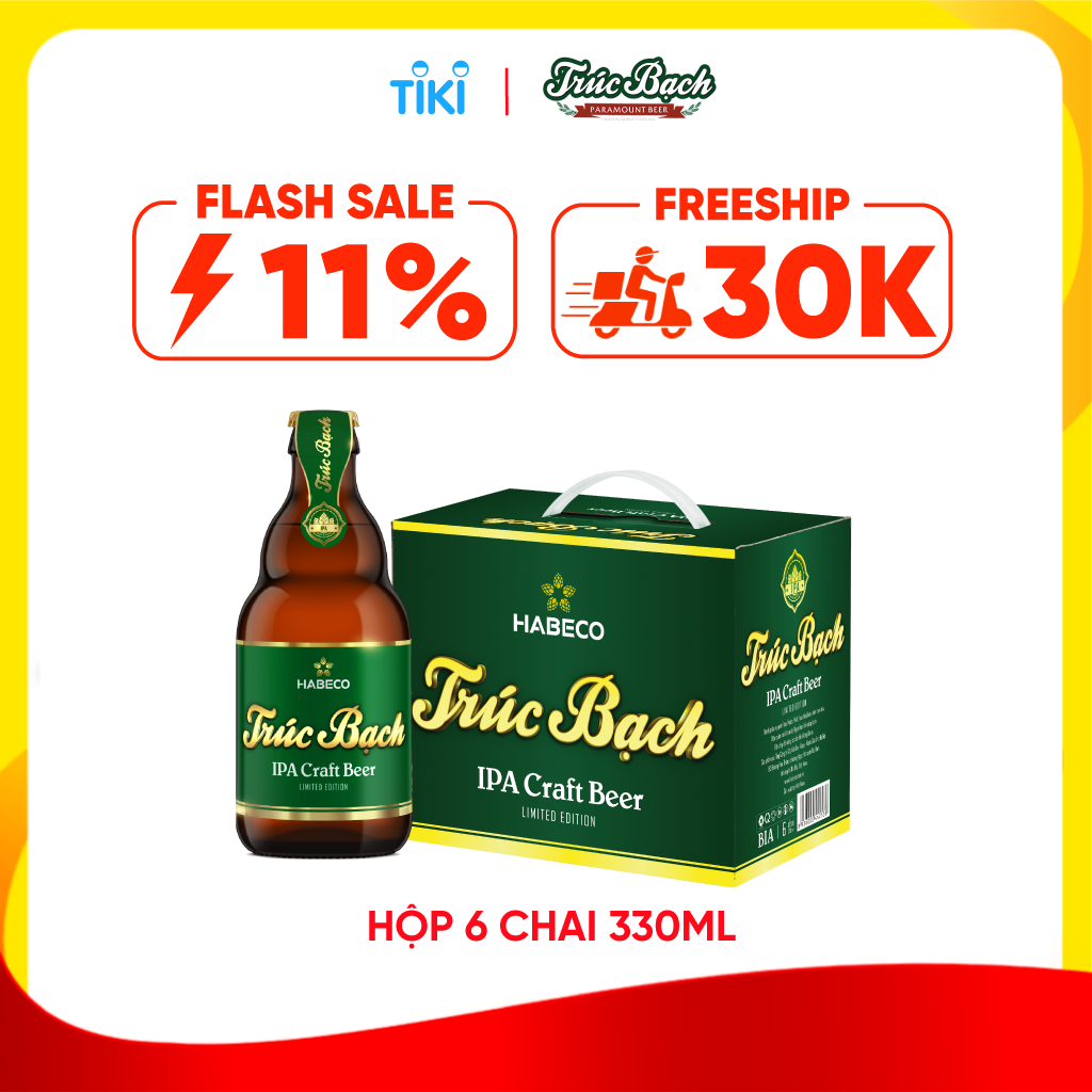 Bia Trúc Bạch IPA Craft - Hộp 6 chai 330ml