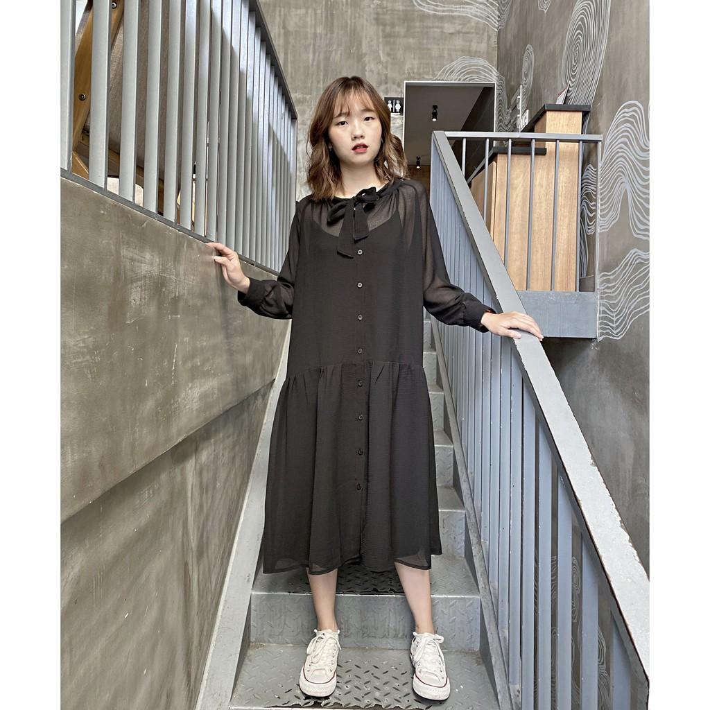 BLACKCAT SET- SET ĐẦM YẾM RỜI VOAN XỐP