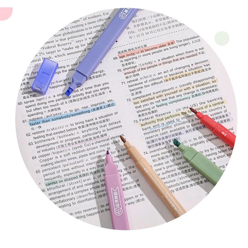 Tmdbyx Bút Đánh Dấu Hai Đầu Có Hộp Đựng Họa Tiết Xinh Xắn Dành Cho Học Sinh