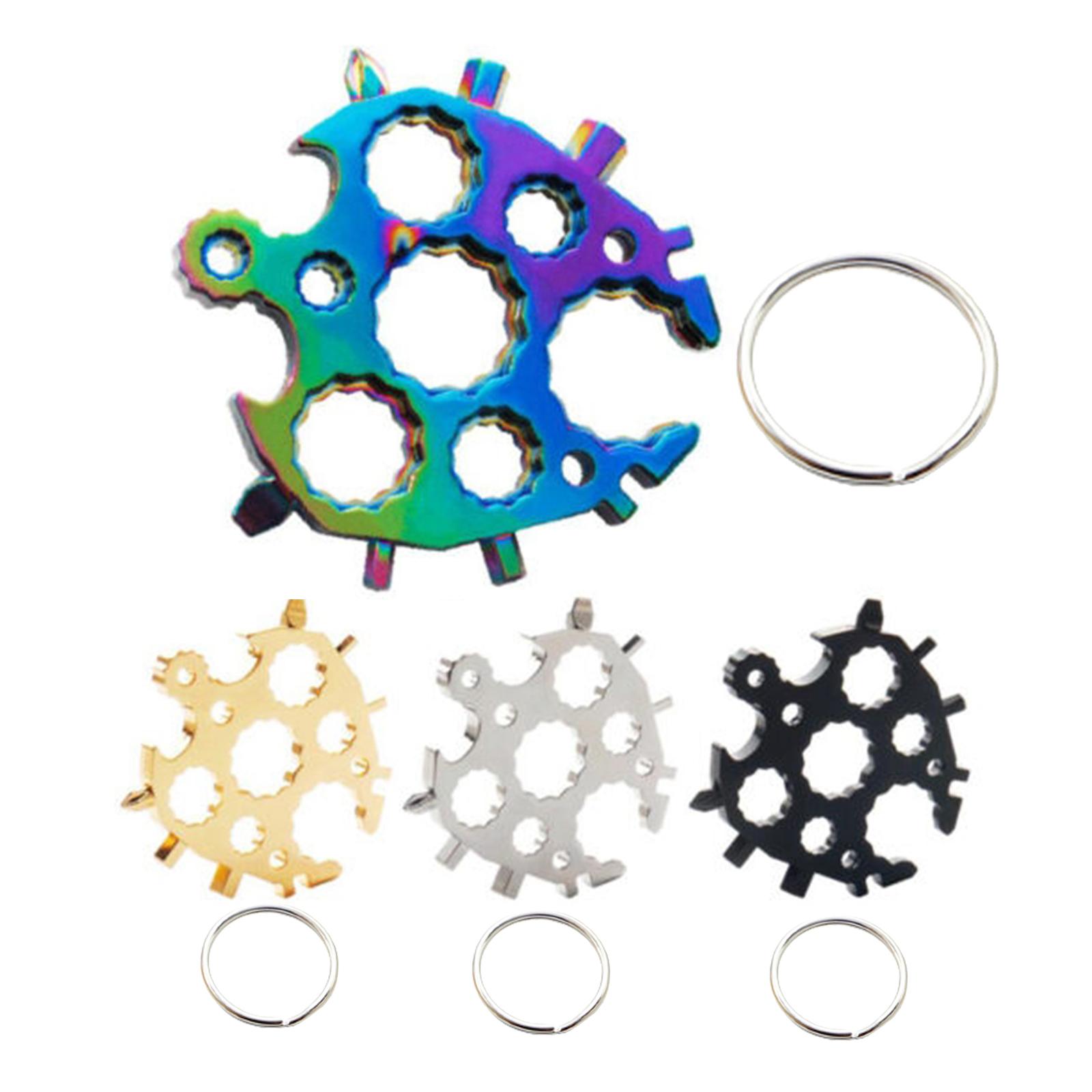 20 In 1 Multi Tool Portable Snowflake Key Chain Screwdriver Colored