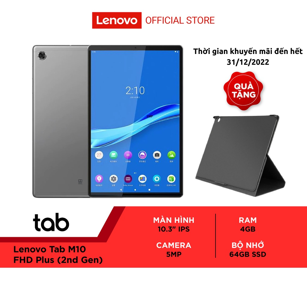 Máy tính bảng Lenovo Tab M10 TB-X606X (P22T 2.3Ghz/64GB/10.3-inch FHD Plus/Wifi/4G) - Hàng chính hãng