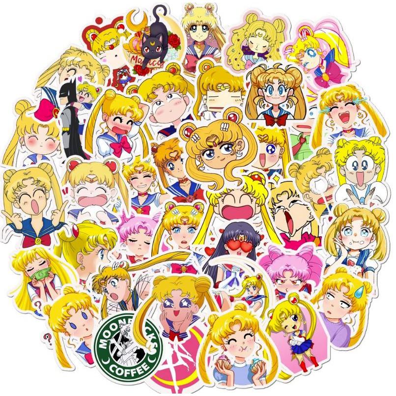 Sticker dán cao cấp anime hoạt hình thủy thủ mặt trăng Cực COOL ms#182