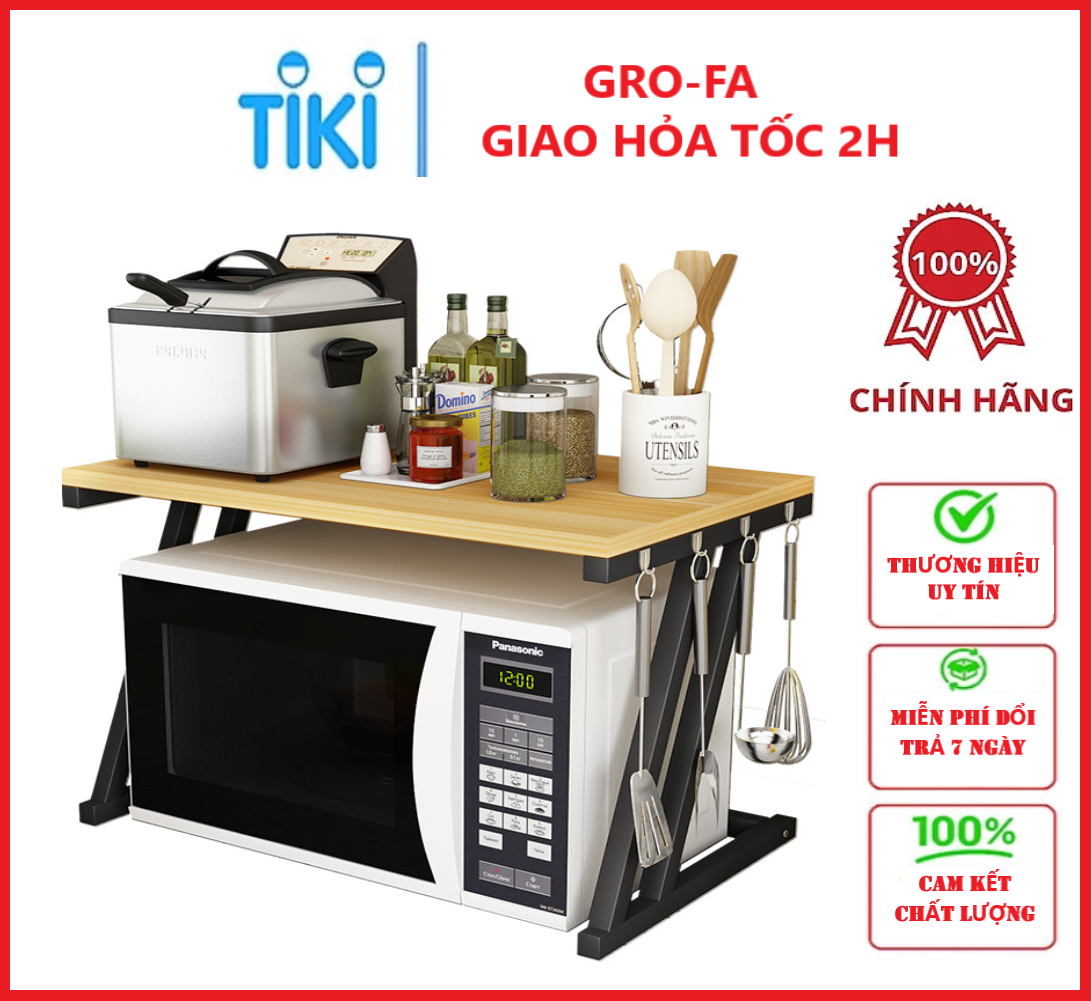 Kệ Để Lò Vi Sóng Chữ Z 2 Tầng Khung Thép , Mặt Gỗ MDF Chống Ẩm- Chính Hãng