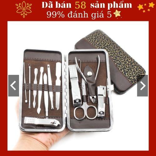 Bộ Cắt, Bấm Móng Tay Inox Hộp Da Cao Cấp Full Box Tiện Lợi