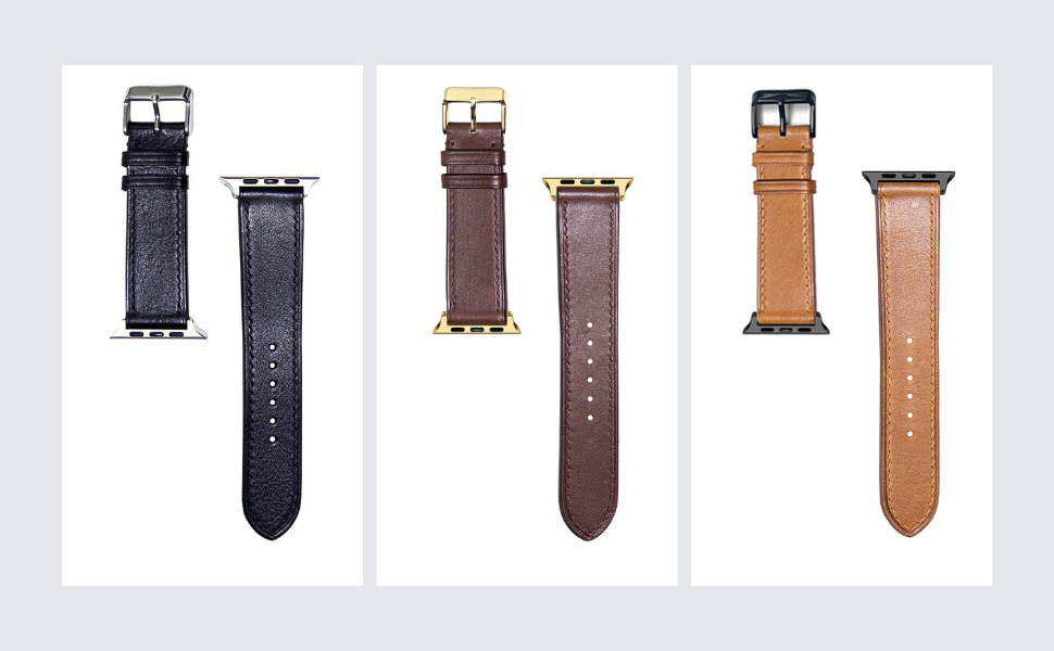Dây Apple Watch 49mm 45mm 44mm 42mm, Chất Liệu Da Bò Cao Cấp, Dây Đeo Phong Cách Cổ Điển, Tương Thích Các Phiên Bản Series Ultra2/Ultra/SE2/SE/9/8/7/6/5/4/3/2/1 - Đen