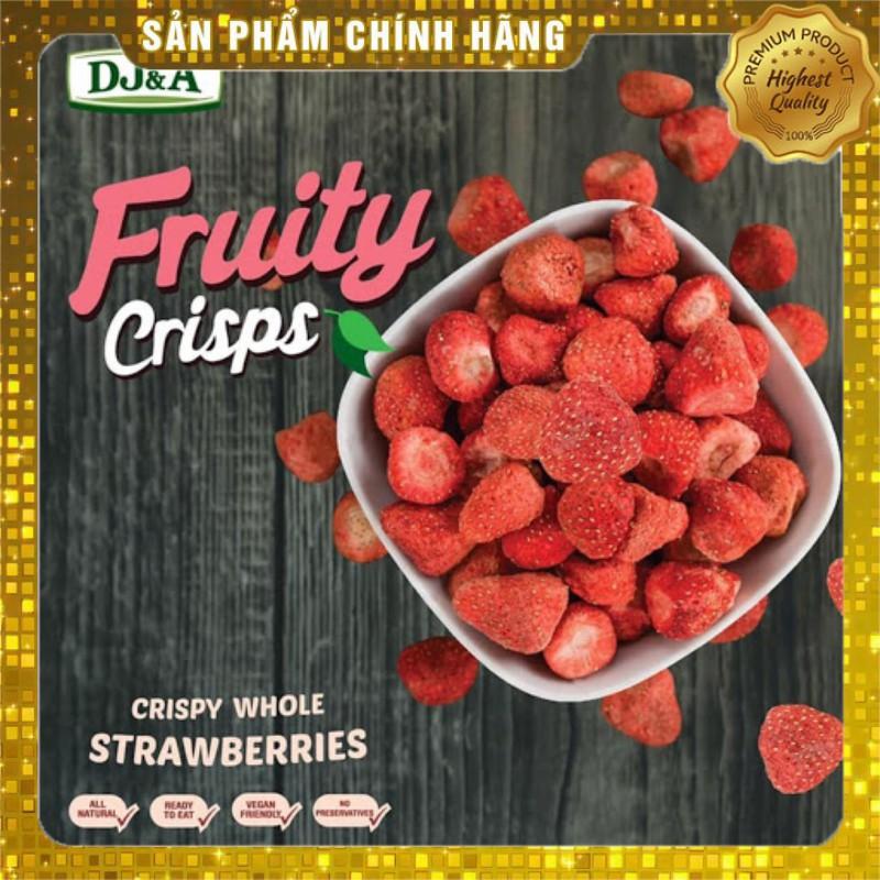 Dâu Tây Sấy - Ăn vặt văn phòng, Ăn KETO - Nhập khẩu Úc DJ&amp;A 25g - Freeze Dried Strawberries Australia