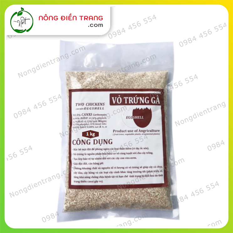 Vỏ Trứng Gà Đã Qua Xử Lí - Gói 250g và 1kg - Bổ Sung Canxi Và Khoáng Chất Cho Cây, Ngừa Ốc Sên Gây Hại Cây Trồng VTNN Nông Điền Trang