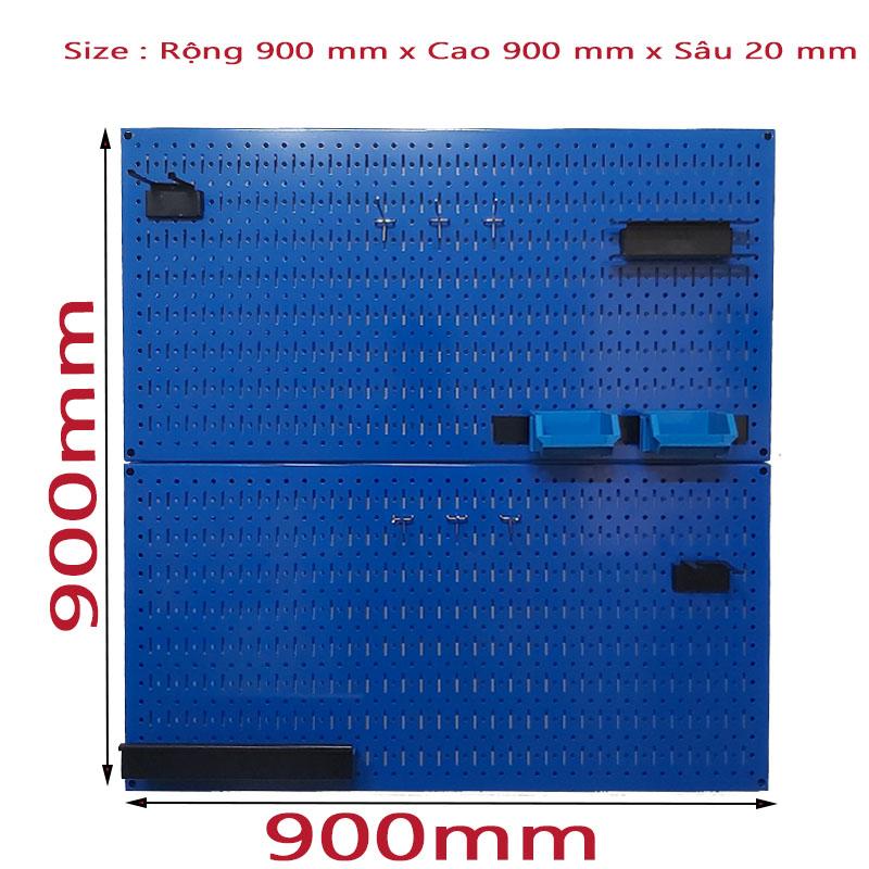 Tấm lưới pegboard đôi màu xanh treo tường - 2 tấm