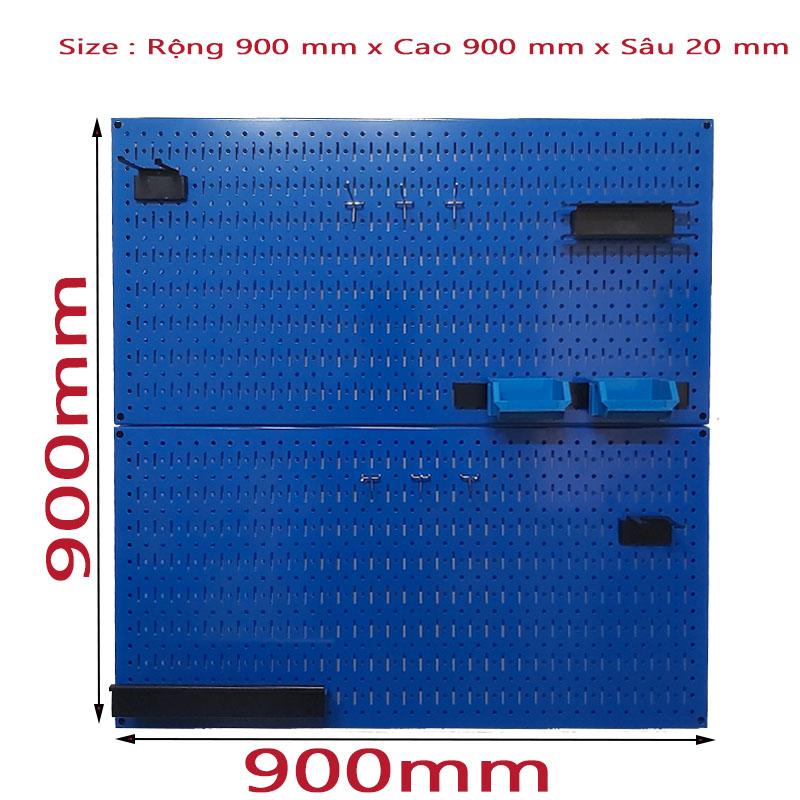 Tấm lưới pegboard đôi  màu xanh treo tường - 2 tấm