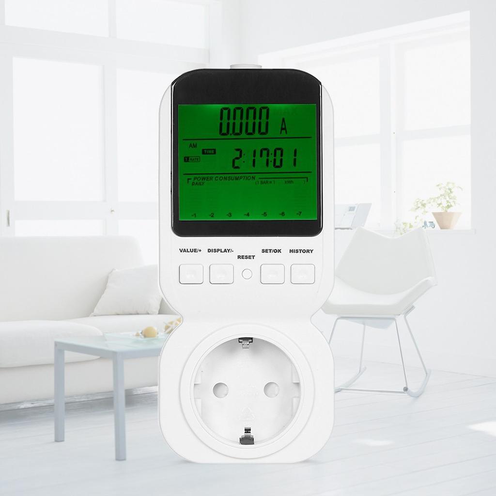 High Accuracy Power Energy Meter Socket LCD Display KWH Watt Tester EU Plug