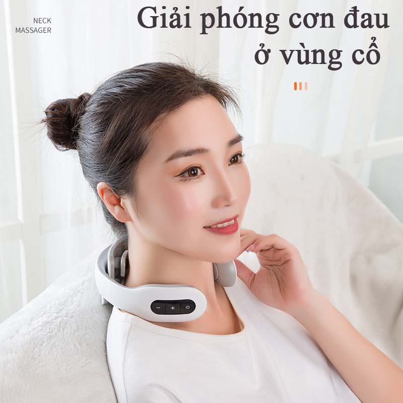 Máy Massage Cổ Vai Gáy Xung Điện Hồng Ngoại Trị Liệu 6 Chế Độ Đa Năng Cao Cấp Gối Mát Xa Cổ Chữ U 4 Miếng Dán Điện Từ 20 Cấp Độ Tùy Chọn Massage Nhiệt Giúp Làm Giảm Đau Nhức Cổ