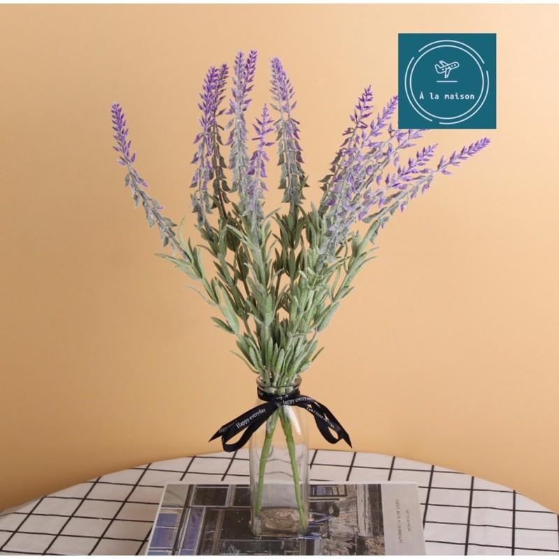 Cụm hoa Lavender nhân tạo 43cm trang trí không gian sang trọng, hoa thiết kế, hoa cô dâu