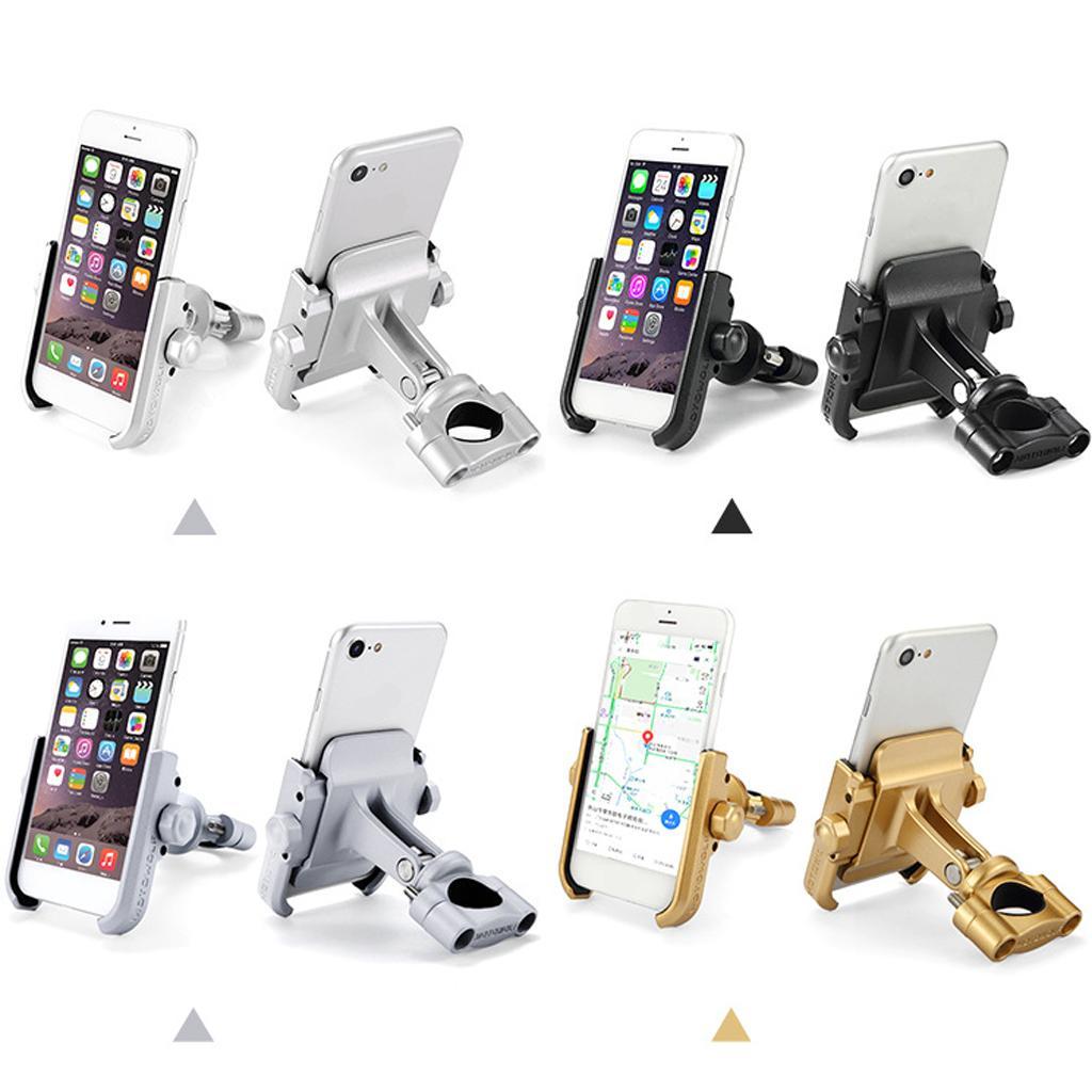 Motorcycle Bike Aluminum Phone Handlebar Mount Holder for Phone gold