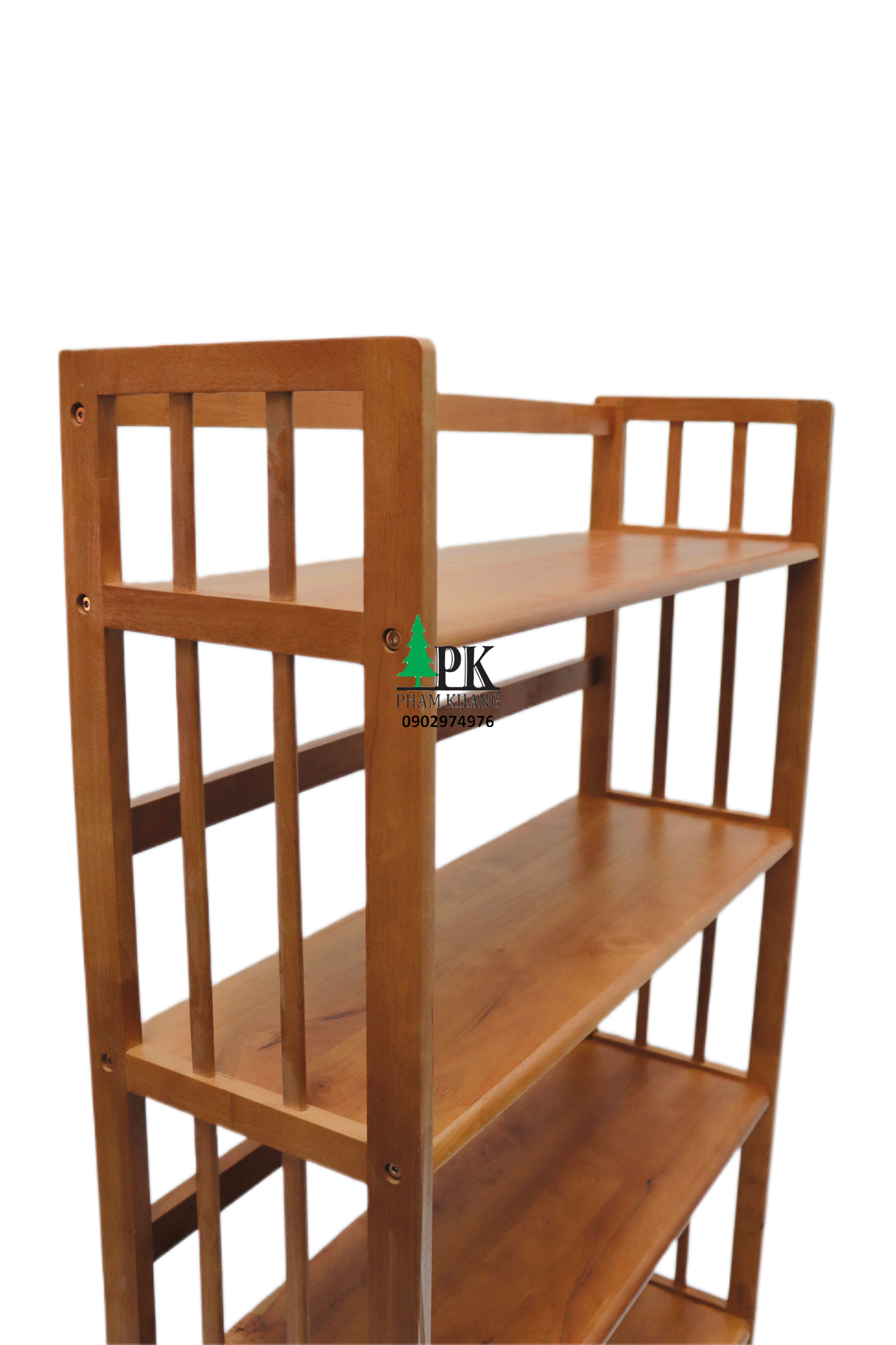 Kệ sách gỗ Phạm Khang 5 tầng rộng 80cm màu vàng cherry