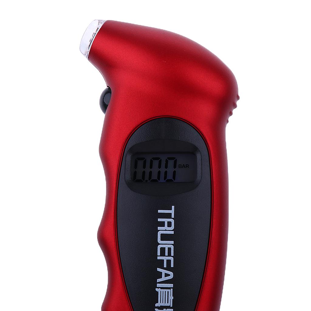 Universal Car Auto LCD Digital Tire Air Pressure Gauge Red
