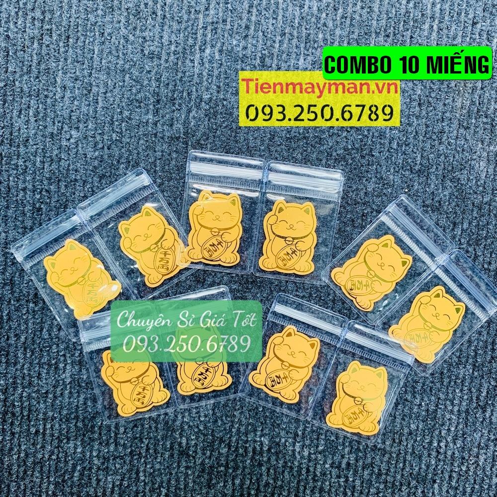 COMBO 10 Miếng dán mèo thần tài Hút Tài Lộc Dùng Dán Ốp Điện Thoại, Để Trong Ví - PASA COLLECTION