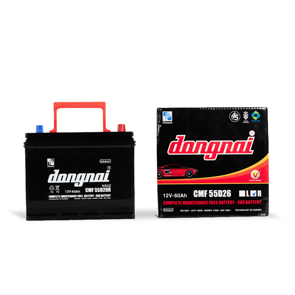 Ắc quy khô miễn bảo dưỡng Đồng Nai CMF 55D26R | 12V - 60Ah