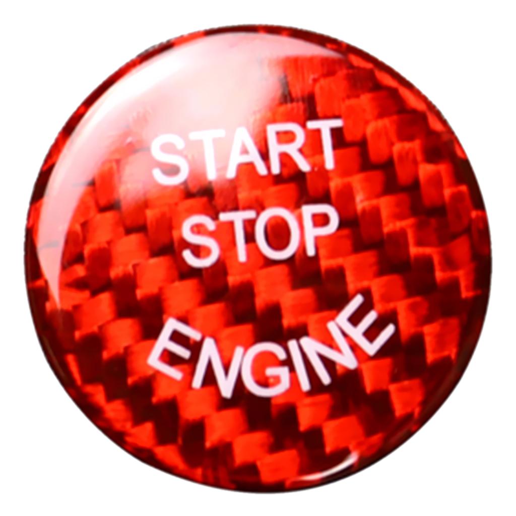 Carbon Fiber Car Engine Start Stop Switch Button Sticker Cover for  Red