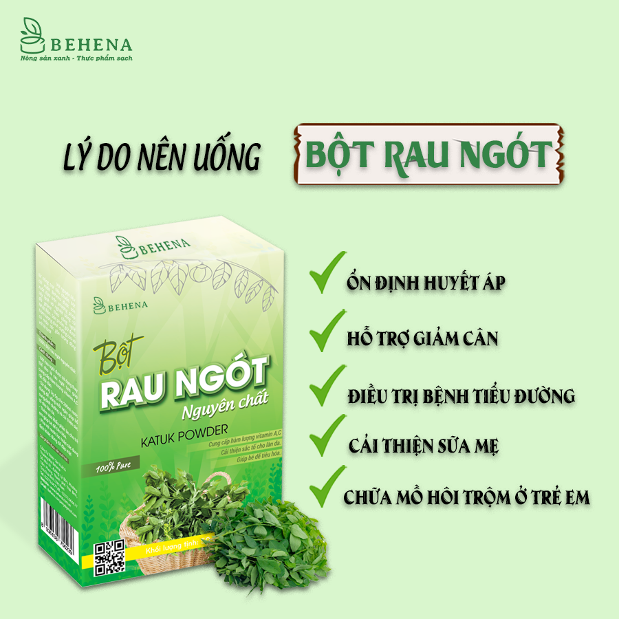 Bột Rau Ngót Behena Nguyên Chất Sấy Lạnh (50g)