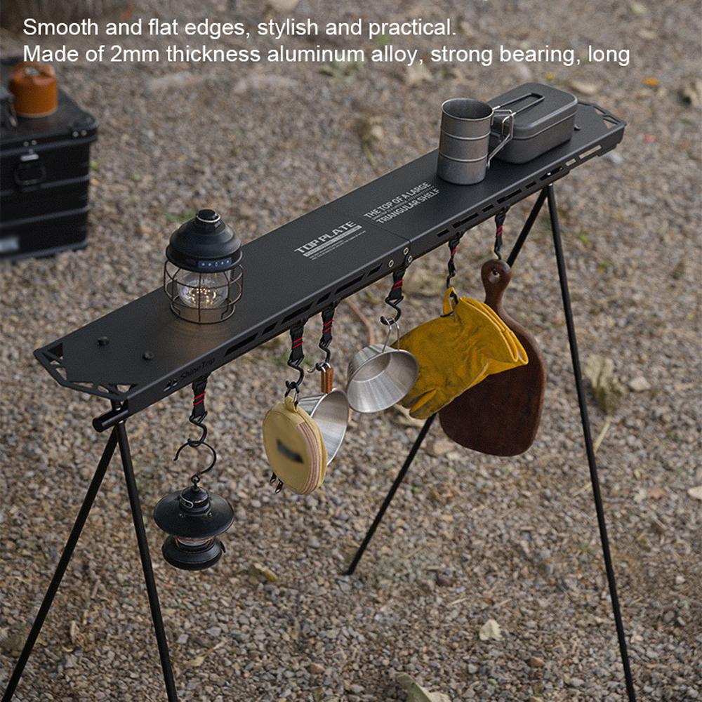 ShineTrip Outdoor Camping Picnic Drying Rack Table Board With Hook Hole Foldable Desktop Aluminum Alloy Shelf Tableboard Multifunctional Bracket Plate
