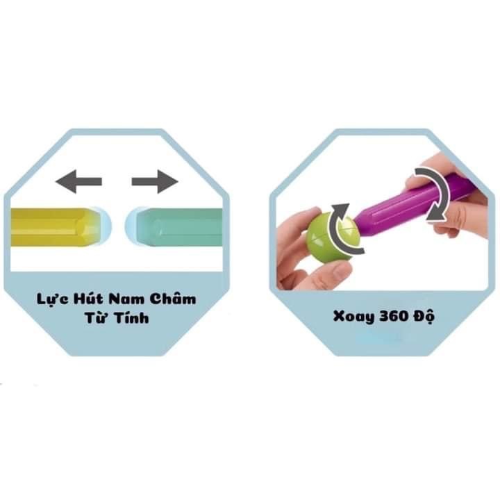 Bộ lắp ghép nam châm từ tính MAGNETIC STICK 64 chi tiết phát triểh tư duy, thông minh, sáng tạo, đồ chơi chất lượng cao.