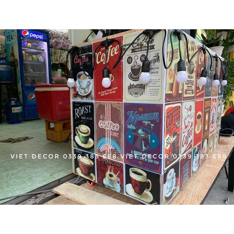 Decal Decor Vintage - Set 20 tấm Decal Coffee - Poster Trang trí Tường, Nội thất