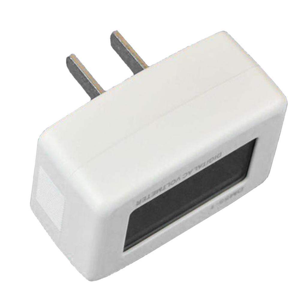 Household LCD Display Digital Voltmeter Ammeter Plug Type US 110V White