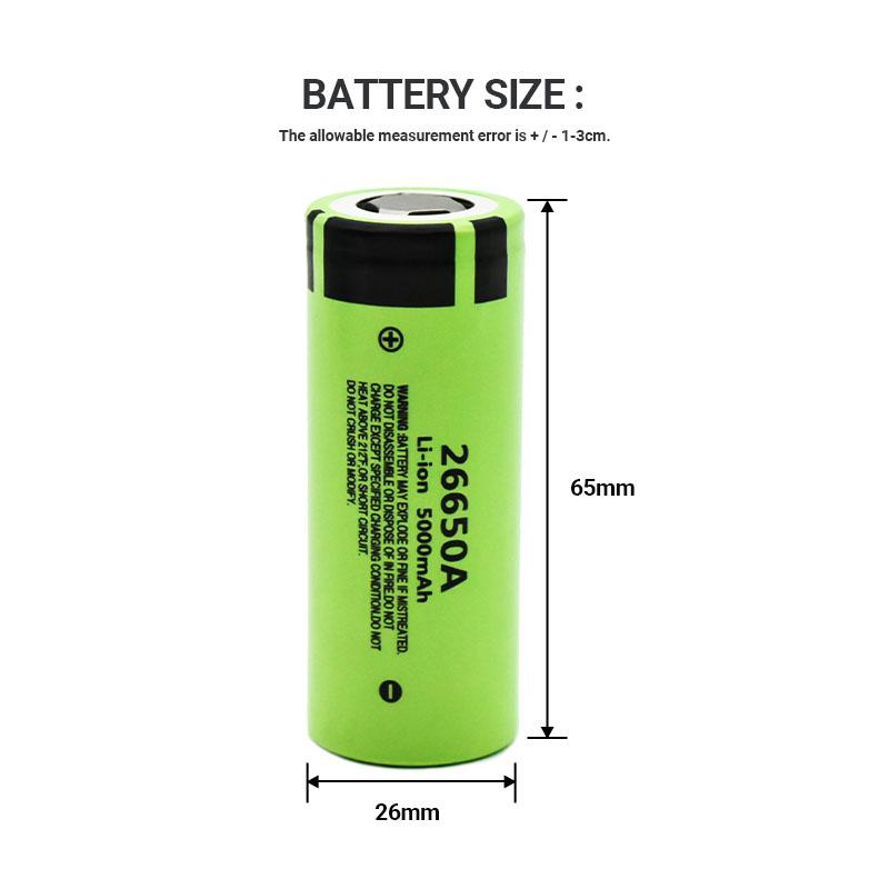 100% Mới Chính Hãng Chất Lượng Cao Pin 26650 5000MAh 3.7V 50A Lithium Ion Có Thể Sạc Lại Cho 26650A Đèn Pin LED + Bộ Sạc Điện Áp Danh Định: 3.7V