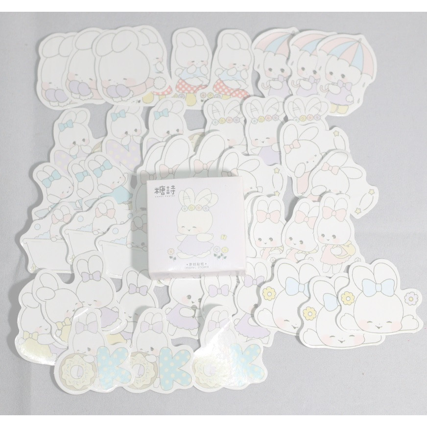 Hộp 45 Miếng Dán Sticker Trang Trí Thỏ Đáng Yêu