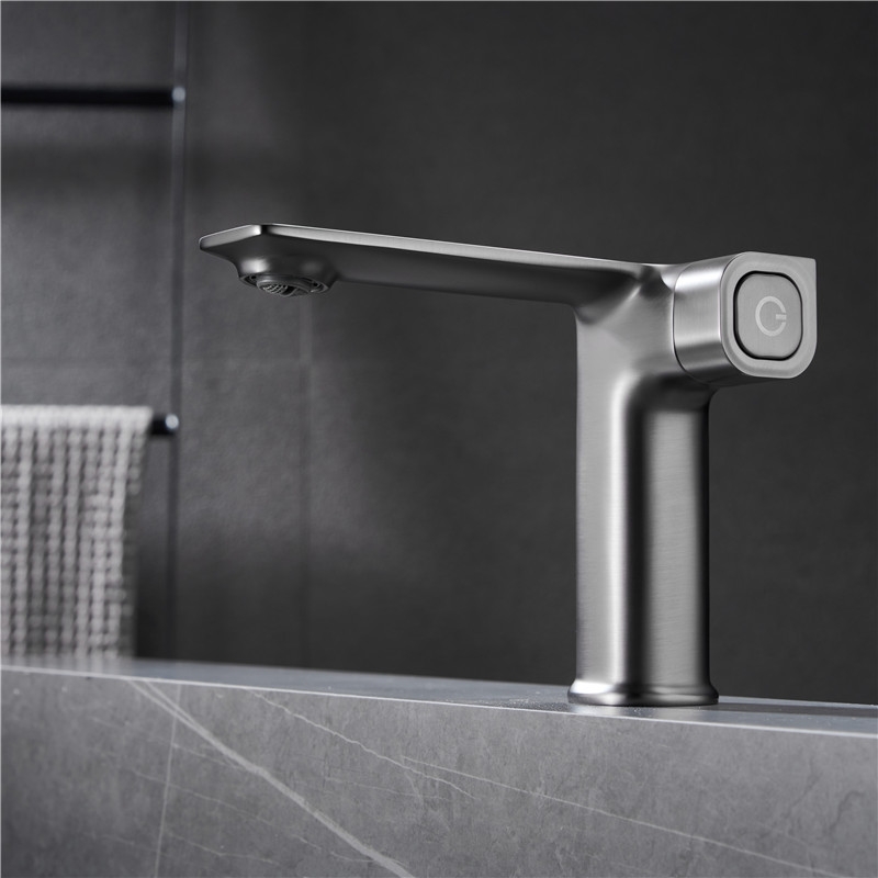 Vòi lavabo GRÜNDER ổn định nhiệt độ màu ghi xám trang nhã cao cấp