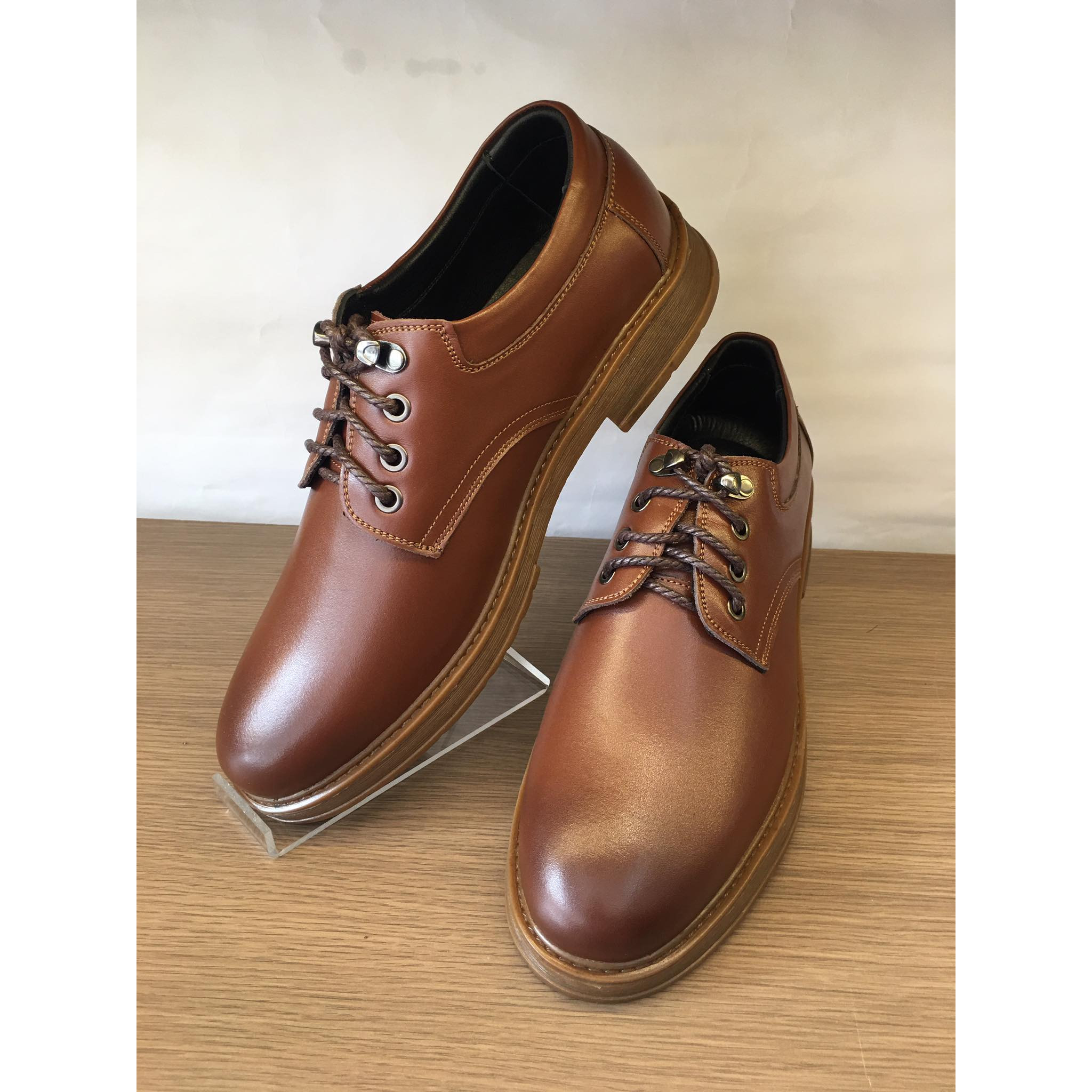 Giày đốc tờ da bò màu NauTây Gồ Nâu-G05