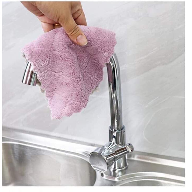 Khăn lau đa năng siêu thấm hút nước 2 mặt giúp vệ sinh nhà bếp (Màu sắc ngẫu nhiên)