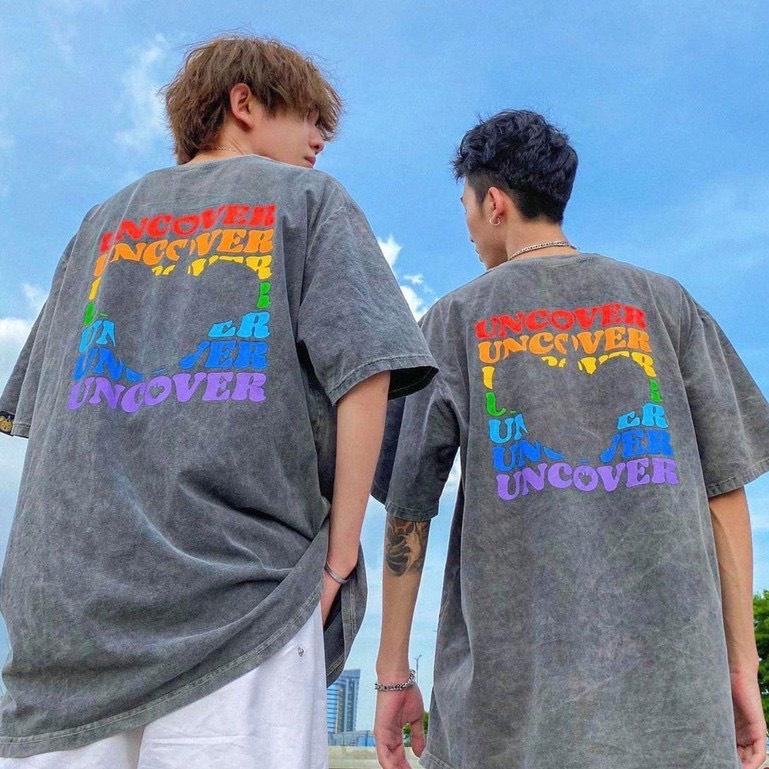 Áo Thun Nam Nữ Local Brand Uncover Wash Xám Tay Lỡ Oversize Unisex Full Mạc