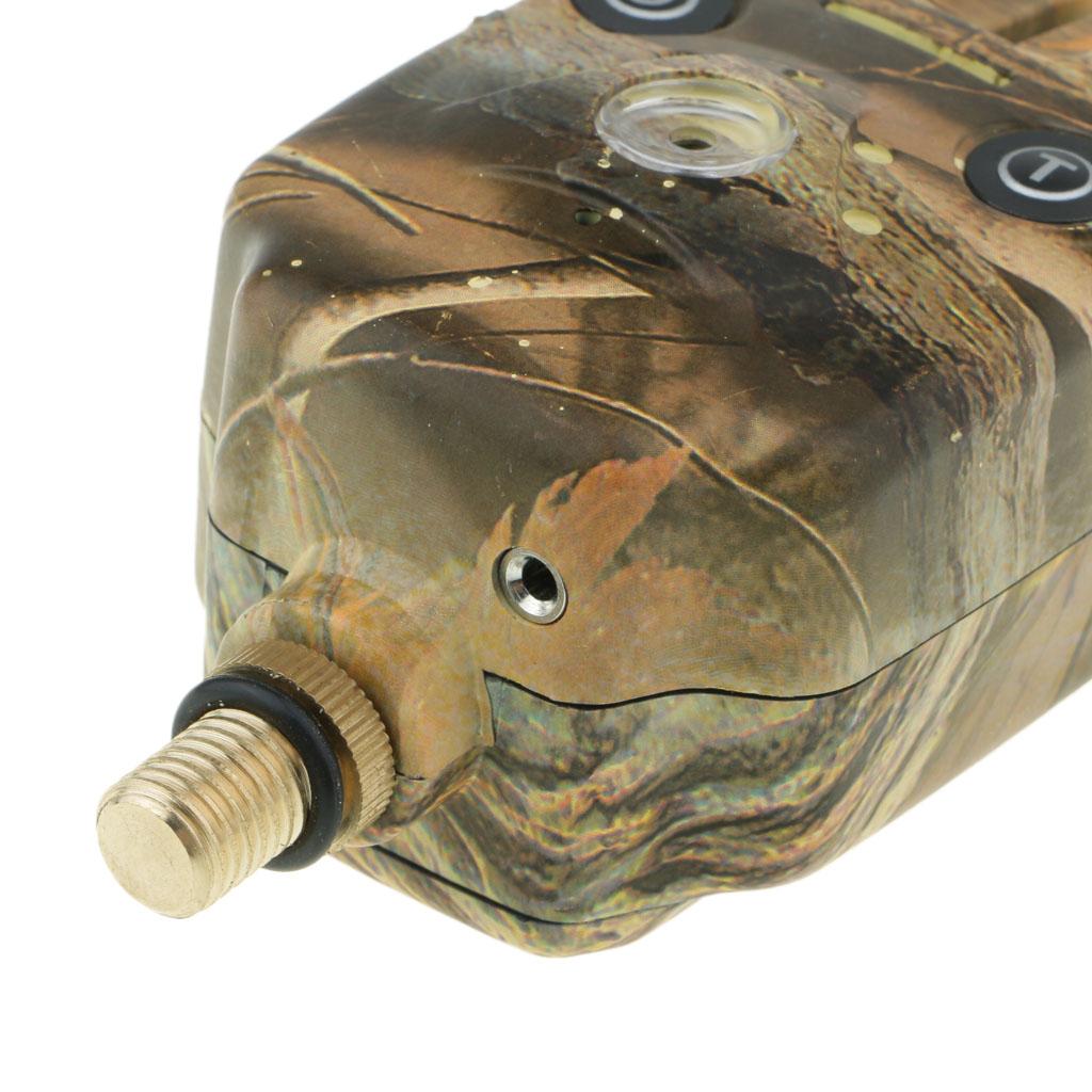 2xFishing Bite Alarm Indicator Sound Light Fishing Rod Holder Camouflage