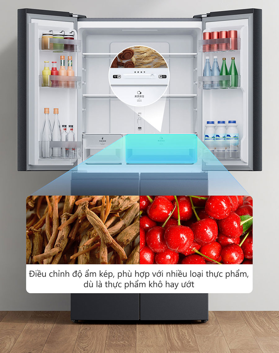 [Chỉ Giao Ngoài] - Tủ Lạnh Xiaomi Mijia 430L – Siêu Tiết Kiệm Điện Có Ngăn Đông Mềm Kháng Khuẩn 99.99%, Kết Nối App Xiaomi Thông Minh - Hàng Nhập Khẩu