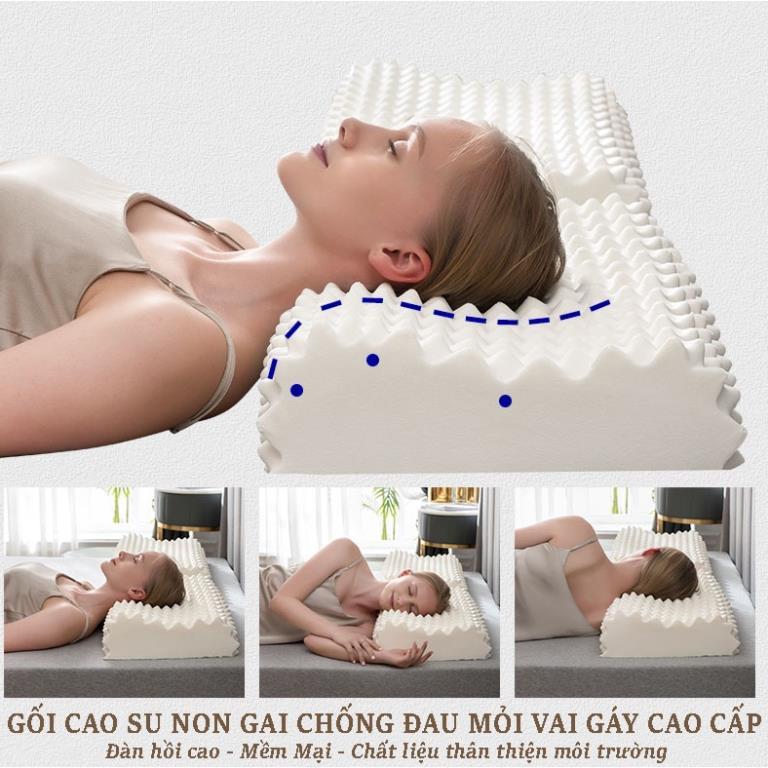 Gối Nằm Ngủ Cao Su Non NHÂN TẠO, Gối Cao Su Non Cho Người Lớn Ngủ Ngon Chống Đau Cổ Vai Gáy