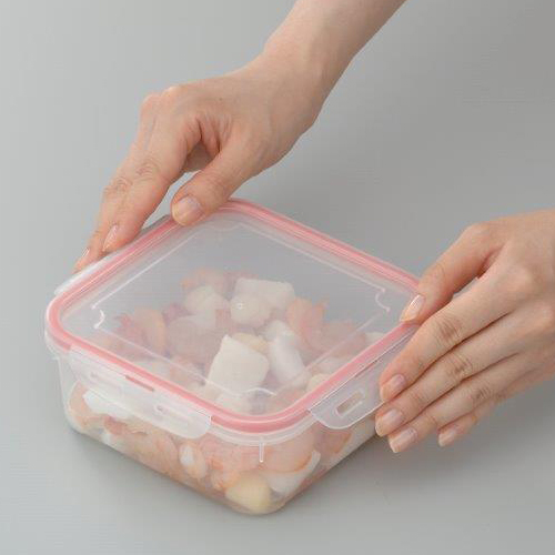 Bộ 06 hộp thực phẩm inomata có khóa nắp 4 chiều - hàng nội địa Nhật Bản
