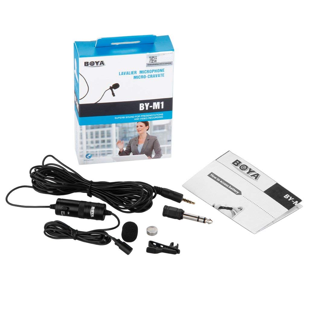 ROGTZ Micro Thu Âm Cài Áo Cho Điện Thoại, Máy Ảnh DSLR, Máy Quay BOYA BY-M1 - Hàng Nhập Khẩu