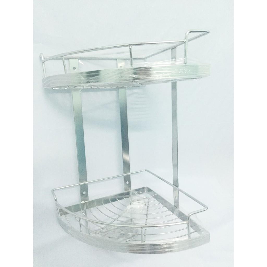 KỆ GÓC 2 TẦNG 25 CM INOX 304