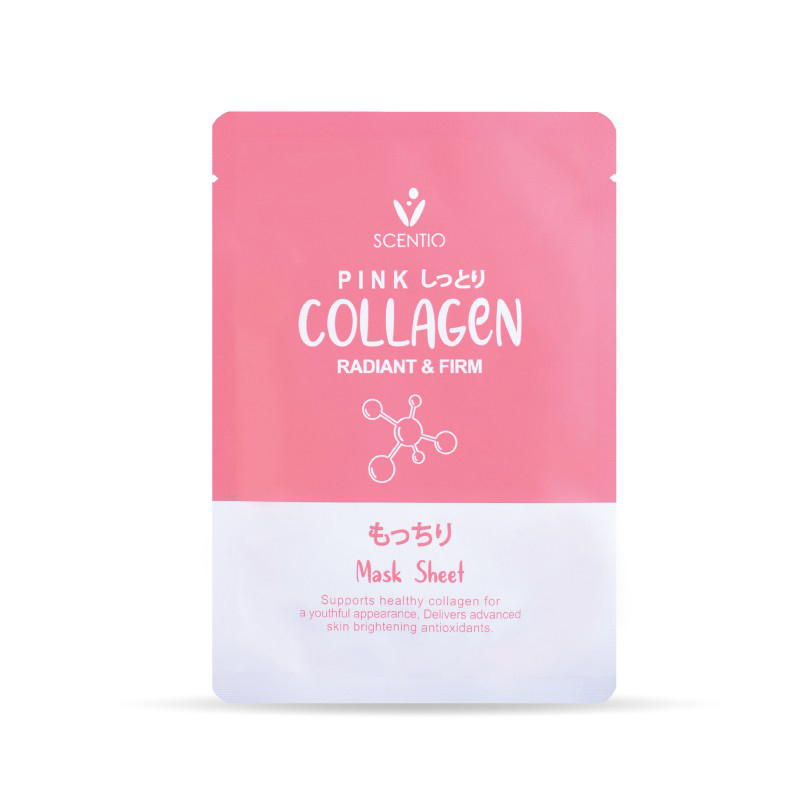 Mặt Nạ Giấy Dưỡng Sáng Và Trẻ Hóa Da Scentio Pink Collagen (1 miếng)