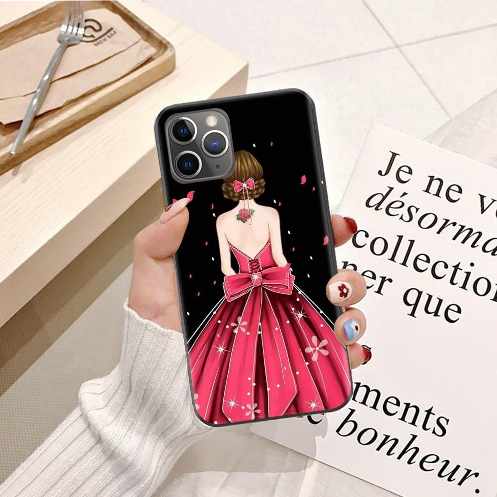 Ốp lưng dành cho điện thoại iPhone X Silicon dẻo hình Phía Sau Cô Gái