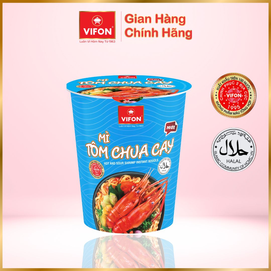 Thùng 24 Ly Mì Tôm Chua Cay NGON NGON VIFON (60g / Ly)