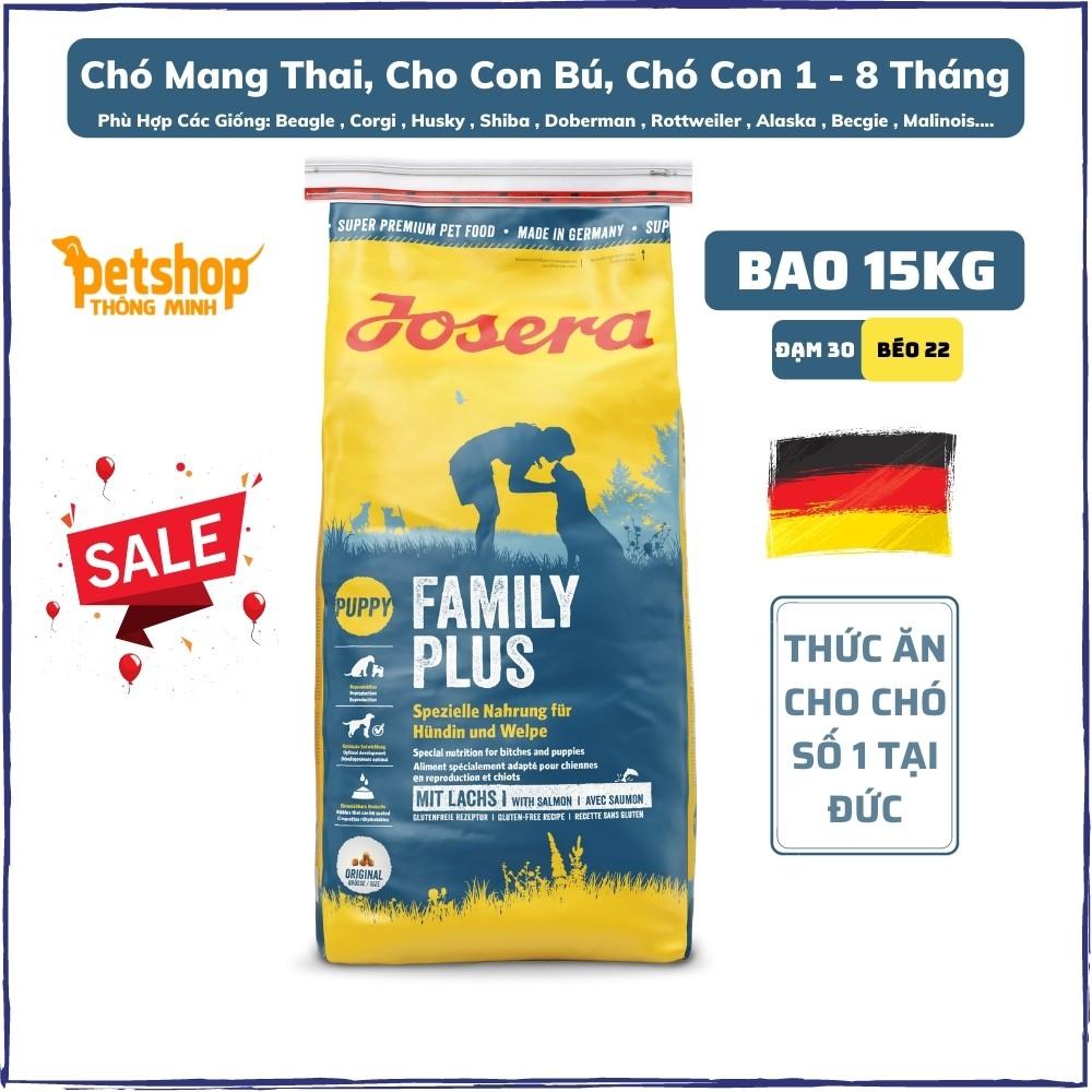 Thức Ăn Chó Cao Cấp Cho Các Giống Chó Từ 1 Tháng, Đang Mang Thai, Cho Con Bú - Josera Family Plus 15KG