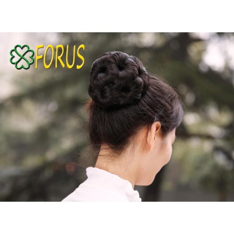 Tóc búi hoa kẹp, tóc giả búi hoa